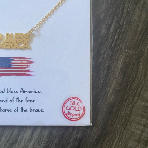 New with Tags- God Bless America 18K Gold Plated Necklace - Picture 3 of 7